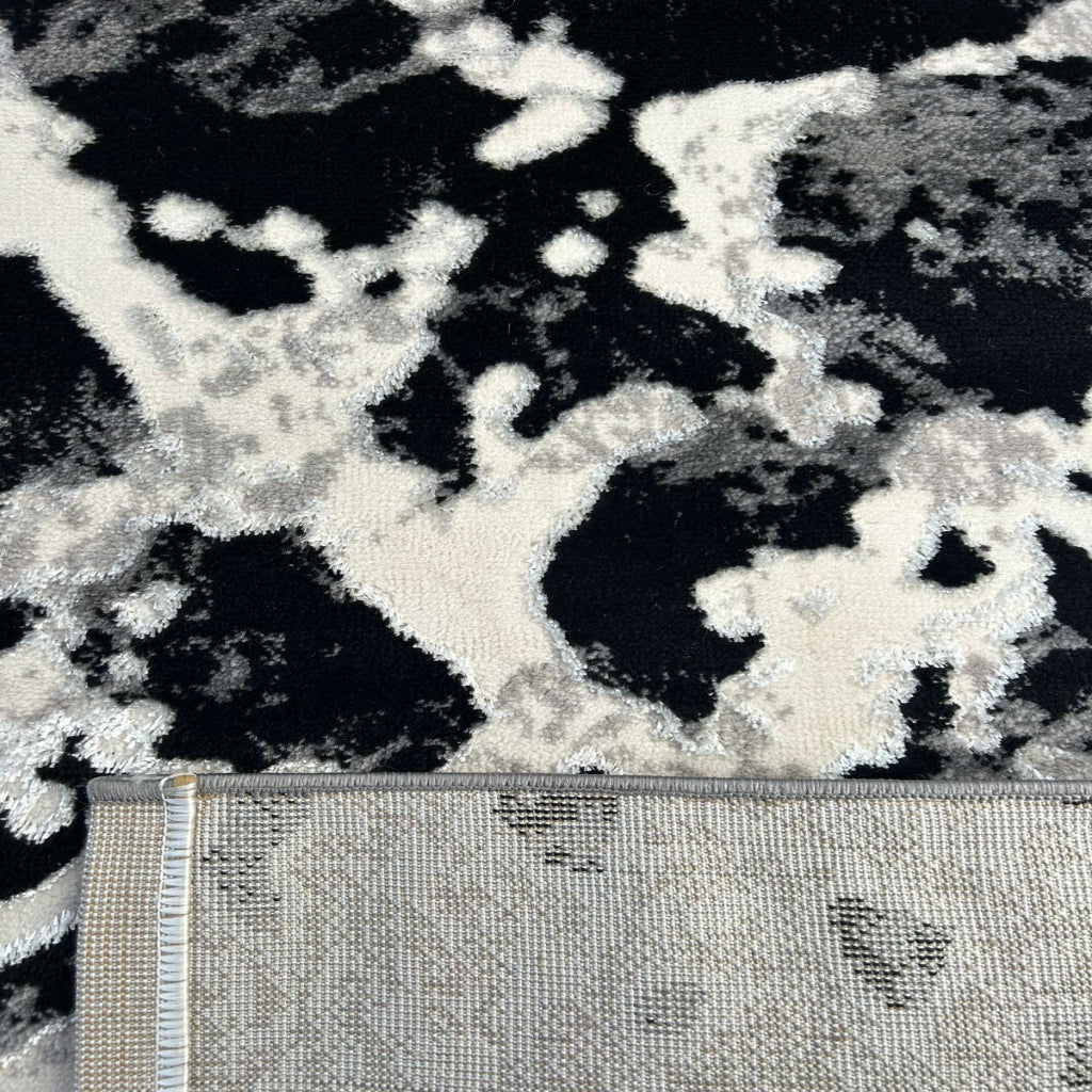 Ανάγλυφο Χαλί Μαύρο Γκρί Α890