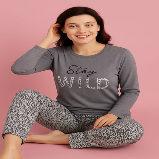 Χειμερινή Γυναικεία Πιτζάμα Stay Wild 006