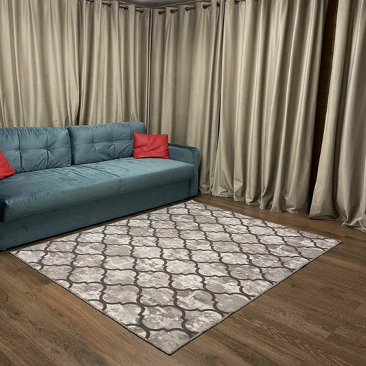 Ανάγλυφο χαλί 2x3 μέτρα Morocco Grey-Beige