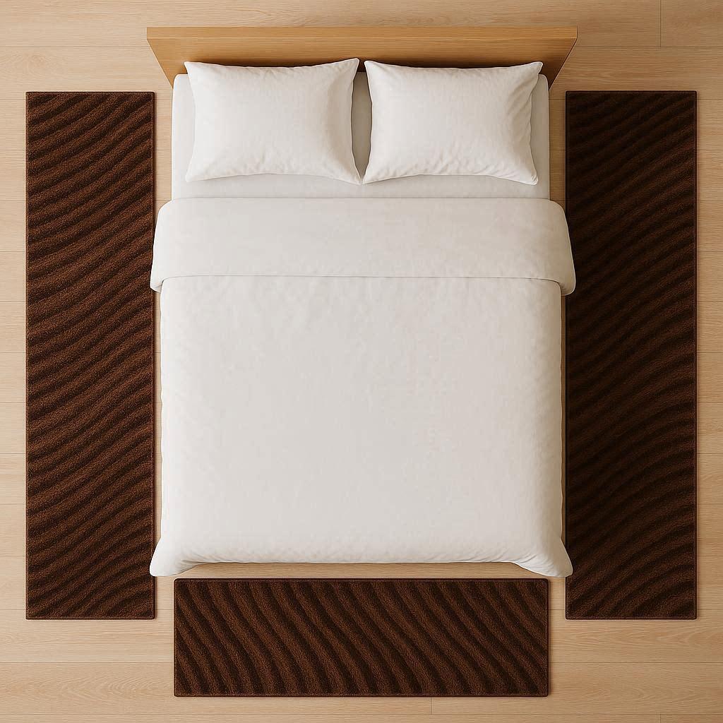 3τμχ Σετ κρεβατοκάμαρας Ανάγλυφα Καφέ