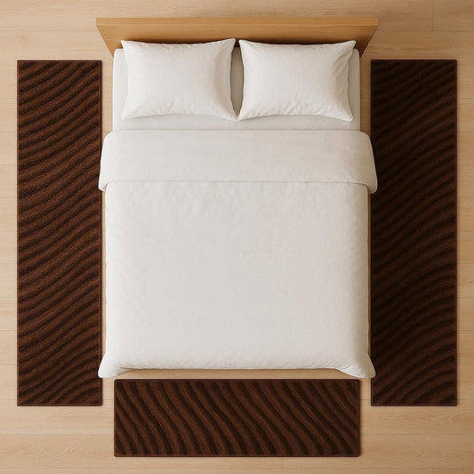 3τμχ Σετ κρεβατοκάμαρας Ανάγλυφα Καφέ