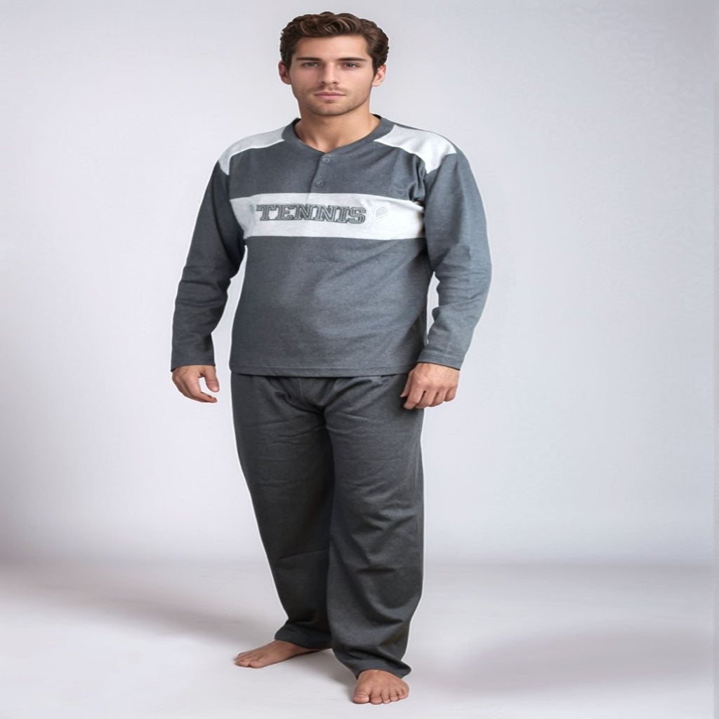 Ανδρική πιτζάμα βαμβακερή Tennis 001