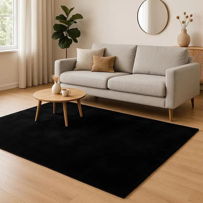 Γούνινο Χαλί Μαύρο