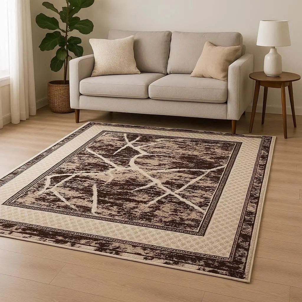 Ανάγλυφο Χαλί Tamara Η755 Μπέζ Καφέ