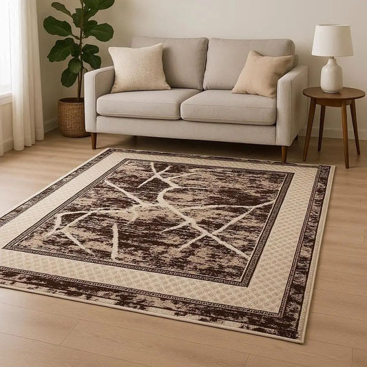 Ανάγλυφο Χαλί Tamara Η755 Μπέζ Καφέ