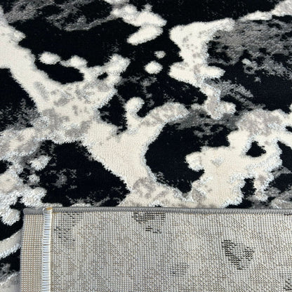 Ανάγλυφο Χαλί Μαύρο Γκρί Α890