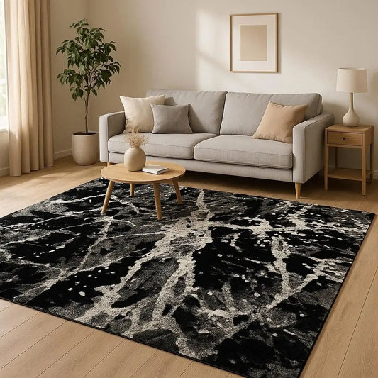 Ανάγλυφο Χαλί Μαύρο Γκρί Α890