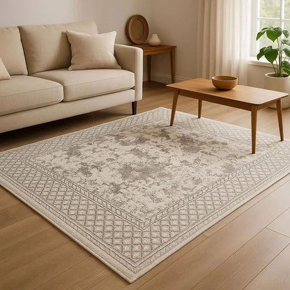 Ανάγλυφο Χαλί Γκρί-Άσπρο W20