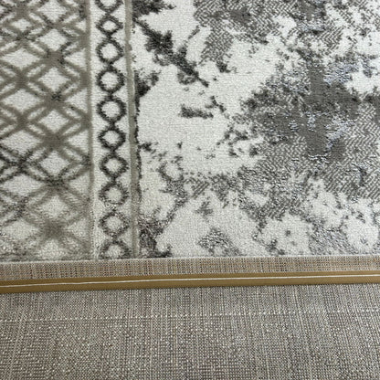 Ανάγλυφο Χαλί Γκρί-Άσπρο W20