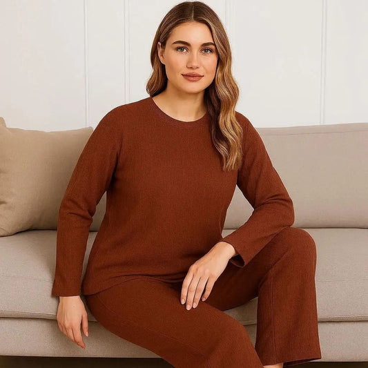 Χειμερινή Γυναικεία Πιτζάμα Καφέ