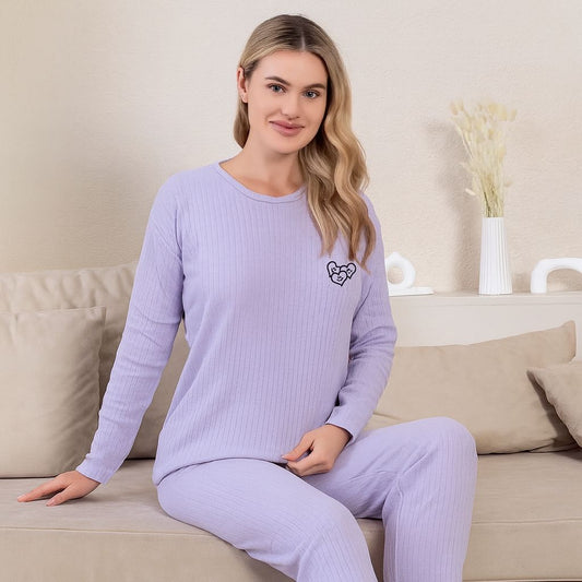 Χειμερινή Γυναικεία Πιτζάμα Λιλά Μώβ