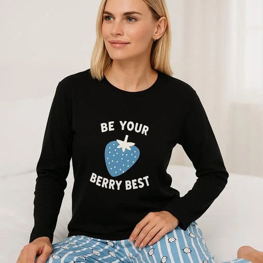 Χειμερινή Γυναικεία Πιτζάμα Strawberry Blue