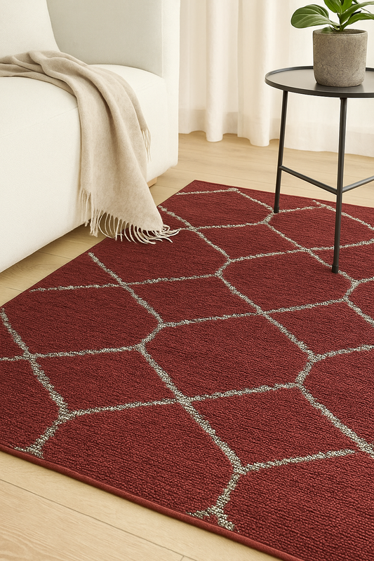 Μοκέτα Χαλί 2x3 μέτρα Καρό Κόκκινο