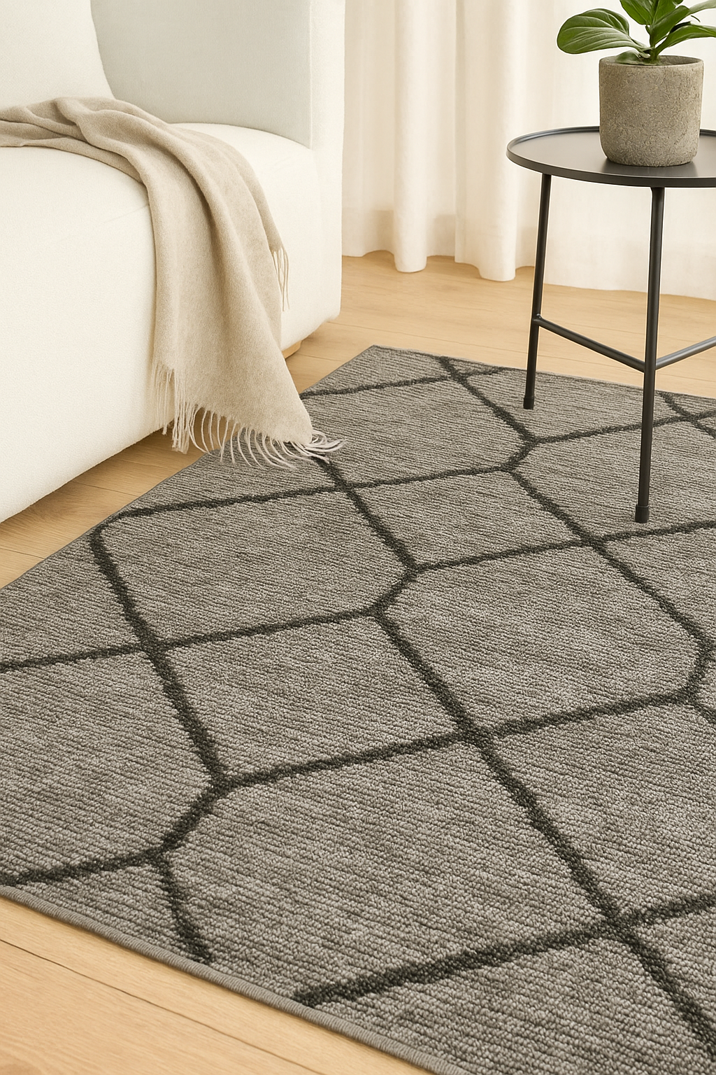 Μοκέτα Χαλί 2x3 μέτρα Καρό Γρί